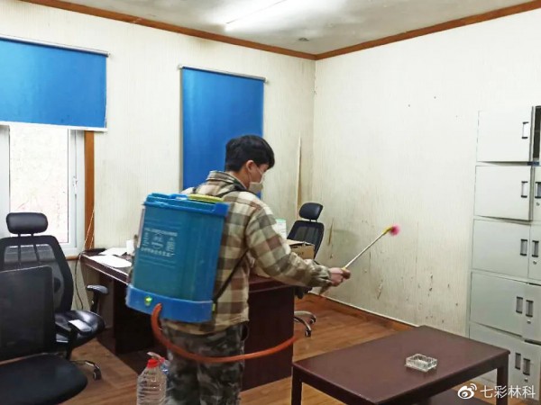 蒲江辦公區(qū)、大邑生產(chǎn)園區(qū)：全面消毒